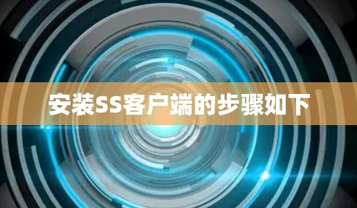 安装SS客户端的步骤如下