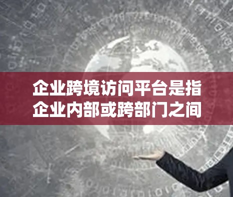 企业跨境访问平台是指企业内部或跨部门之间的数据共享、访问和管理的统一平台，旨在提高数据管理效率、保证数据安全和合规性。以下是一些可能的业务场景和功能
