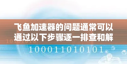 飞鱼加速器的问题通常可以通过以下步骤逐一排查和解决