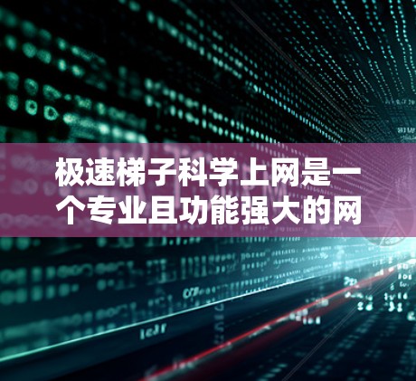 极速梯子科学上网是一个专业且功能强大的网络管理工具。以下是其主要功能和使用方法的详细说明